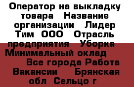 Оператор на выкладку товара › Название организации ­ Лидер Тим, ООО › Отрасль предприятия ­ Уборка › Минимальный оклад ­ 28 000 - Все города Работа » Вакансии   . Брянская обл.,Сельцо г.